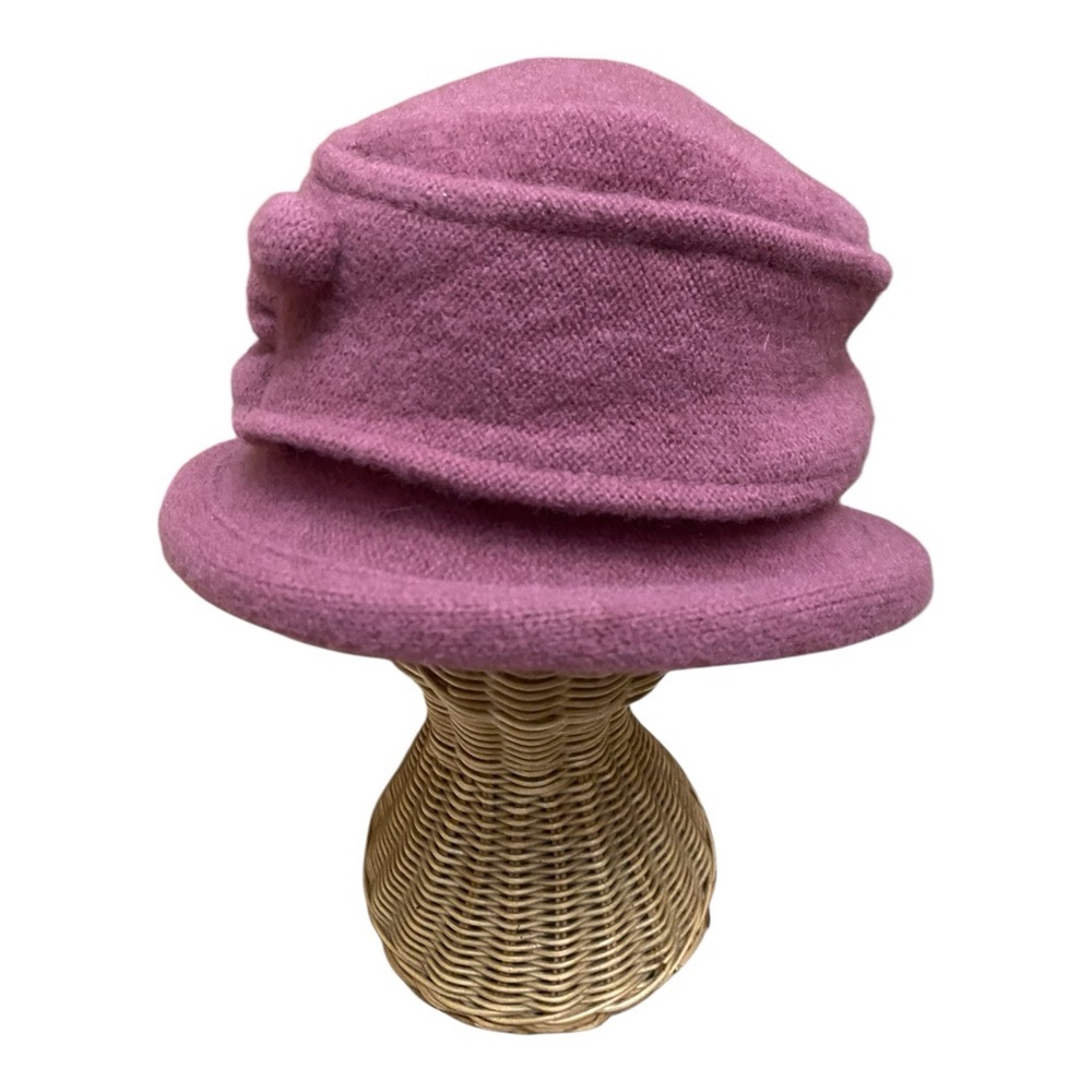 Adora Womens Vintage Pink Felted Wool Cloche Hat Fall Winter Hat - Picture 2 of 8